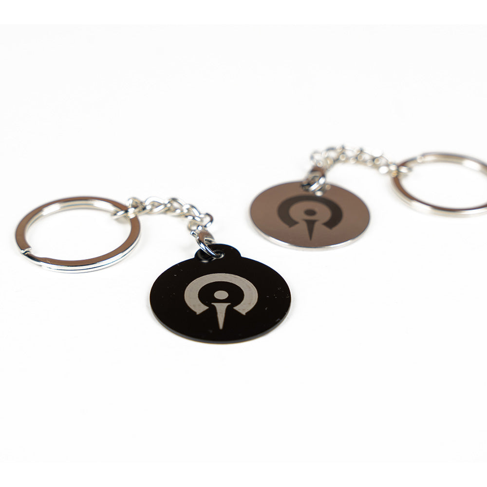 Key ring with symbol - single-sided, silver or black